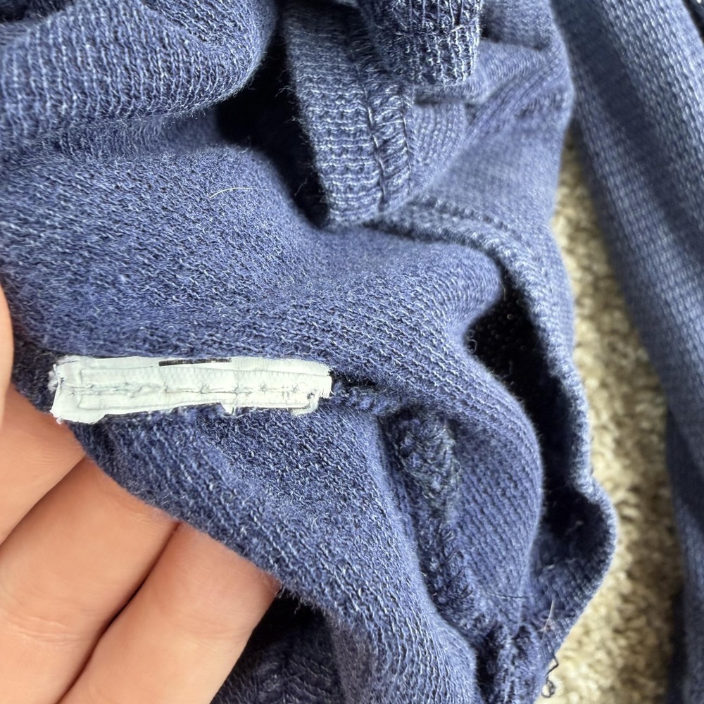 Lucky Brand Shirt Womens Medium Blue Thermal Henley Long Sleeve Embroidered Knit - Picture 3 of 8